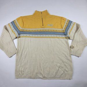 Enyce Winter Sports 1/4 Zip Beige Yellow Pull Over Winter Themed Adults XL